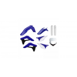 Polisport, sada plastů, Sherco 2T/4T `17-21 barva OEM (modrá/bílá) s rámečkem světla (8679800003) + kryty přední vidlice